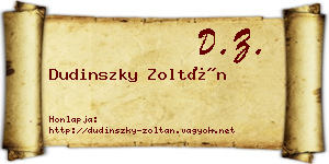 Dudinszky Zoltán névjegykártya